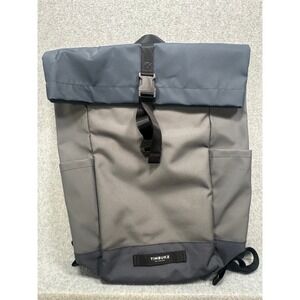 Timbuk2 Tuck Pack Roll Top Laptop Backpack Gray Navy Blue Commuter Bag